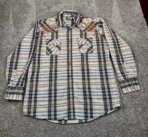 Brooks & Dunn Shirt Mens L Panhandle Slim Western Pearl Snap Embroidered Rodeo
